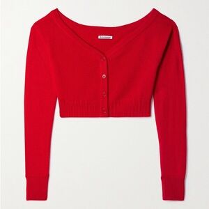 Red Reformation Cropped Cashmere Sweater